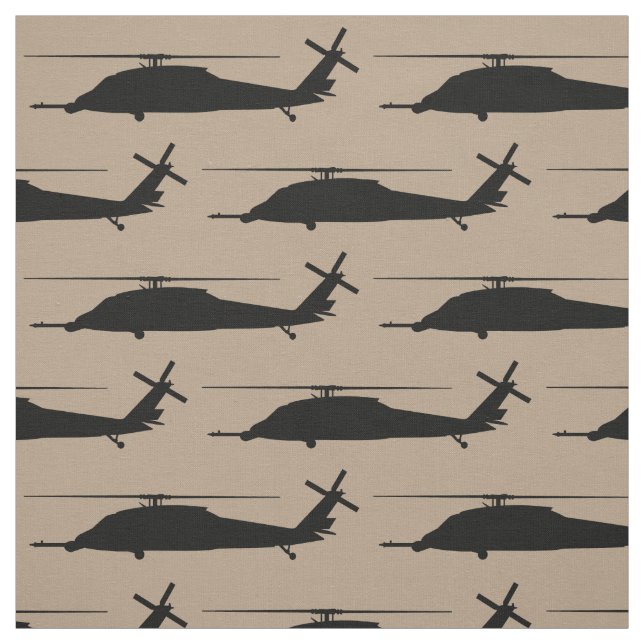 HH-60 Pave Hawk Silhouette Black på Desert Brown Tyg (Provkarta)