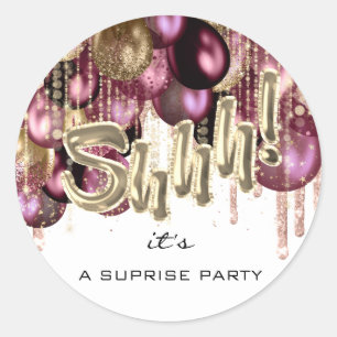Hh! Det är överraskande Party Balloons Ro Guld W Runt Klistermärke