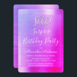 Hh! Födelsedagsfest för överraskande Rosa Lila Inbjudningar<br><div class="desc">Hh! Rosa och Lila av Födelsedagsfest Ombre Faux Polished Metall Metallic Foil Girly Birthday-inbjudningar. Modern och Chic Surprise Födelsedagsfest inbjudan användor den populära handskrivna typografin och är perfekt till inbjudan gäster till en gigantisk överraskande Födelsedagsfest. Om du behöver ytterligare matchande artiklar kontaktar du designern.</div>