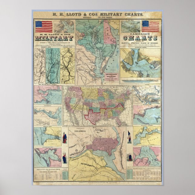 HH Lloyd Kampanj militärdiagram Poster (Framsidan)
