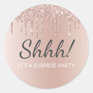 Hh! Överraskad Födelsedagsfest Birthday Runt Klistermärke