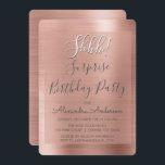 Hh! Överraskad Ro Guld Födelsedagsfest Inbjudningar<br><div class="desc">Hh! Överraskad Födelsedagsfest Ro Faux polerad Metall Metallic Foil  Rosa Girly Birthday Bjud. Användorna Modern och Chic Surprise Födelsedagsfest inbjudan det populära rosa ros guld och handskriven typografi och är perfekt till inbjudan gäster till en gigantisk överraskande Födelsedagsfest. Om du behöver ytterligare matchande artiklar kontaktar du designern.</div>