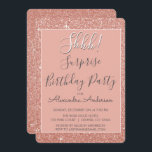 Hh! Överraskad Ro Guld Födelsedagsfest Inbjudningar<br><div class="desc">Hh! Överraskande Födelsedagsfest Ro Faux Glitter och Gnistra Girly Birthday-inbjudningar. Överraskningen i Födelsedagsfest inbjudan användor det populära rosa ros guld och handskriven typografi och är perfekt till gäster från inbjudan till en gigantisk överraskande Födelsedagsfest.</div>