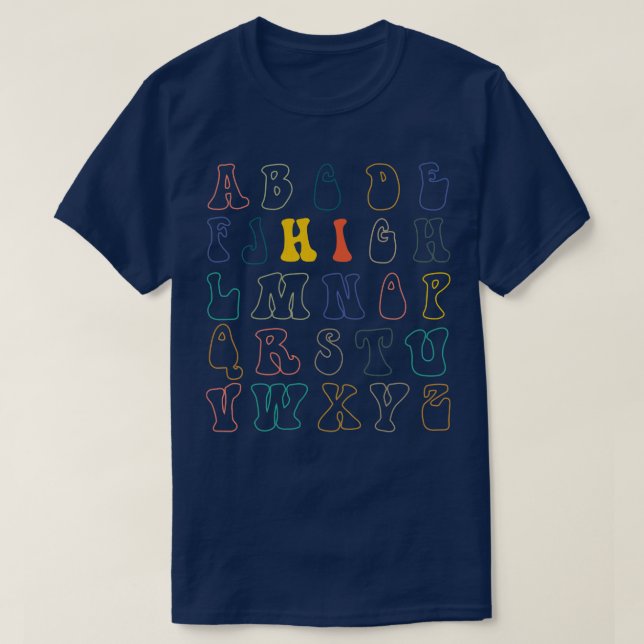 Hi Alphabet Funny Pre K Kindergarten tillbaka till T Shirt (Design framsida)