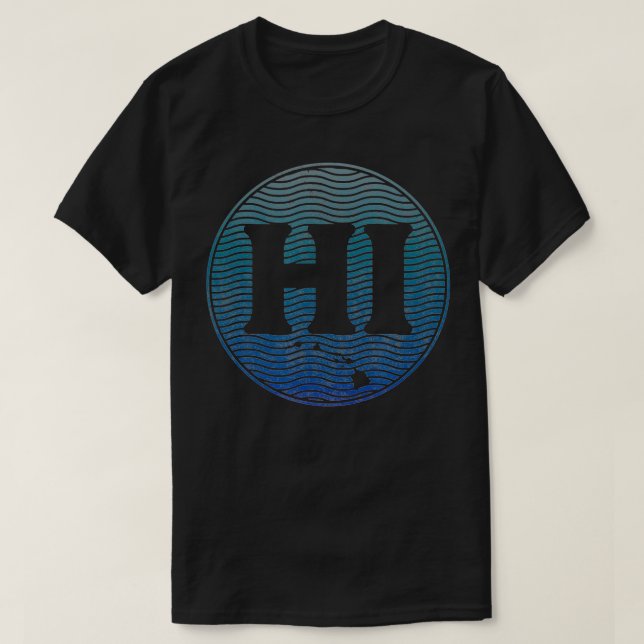 HI Beach Surfer Oce i delstaten Hawaii T Shirt (Design framsida)
