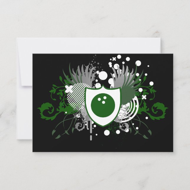 hi-fi bowling-vapensköld inbjudningar (Framsida)