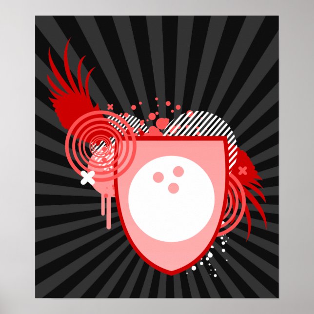 hi-fi bowling-vapensköld poster (Framsidan)