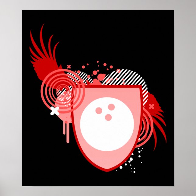hi-fi bowling-vapensköld poster (Framsidan)