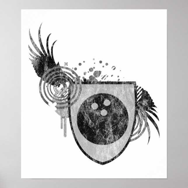 hi-fi bowling-vapensköld poster (Framsidan)