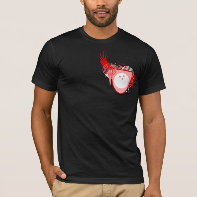 hi-fi bowling-vapensköld t shirt (Framsida)