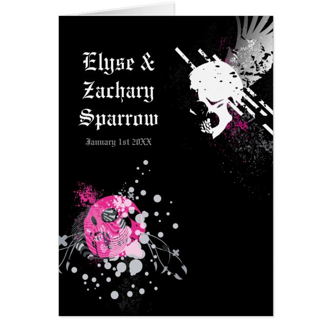 hi-fi pirat döskallars bröllopsinbjudningar hälsningskort (Framsidan)