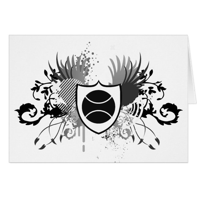 hi-fi tennis hälsningskort (Framsidan Horizontal)