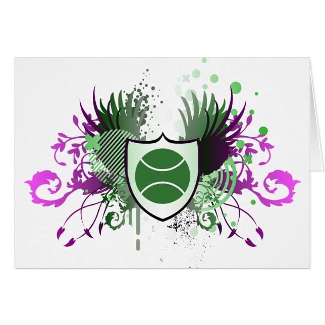 hi-fi tennis hälsningskort (Framsidan Horizontal)