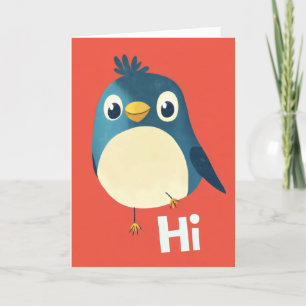 Hi Funny Bird Helgkort