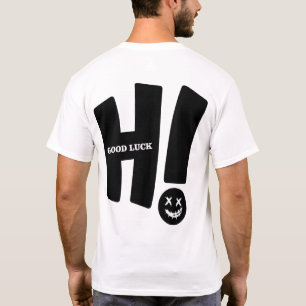 Hi Good Luck Tee - Rolig Grafik Med Glad Smiley