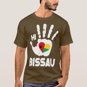 Hi Guinea-Bissau med Bissau Flagga i ett hjärta Kä T Shirt