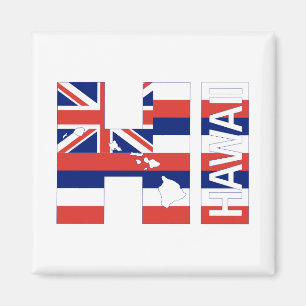 HI hawaiansk flagga för Hawaii öar Magnet