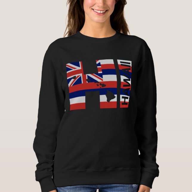 HI Hawaii Islands Hawaiian Flag Beach T Shirt (Framsida)