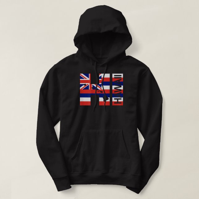 HI Hawaii Islands Hawaiian Flagga Beach Hoodie (Design framsida)