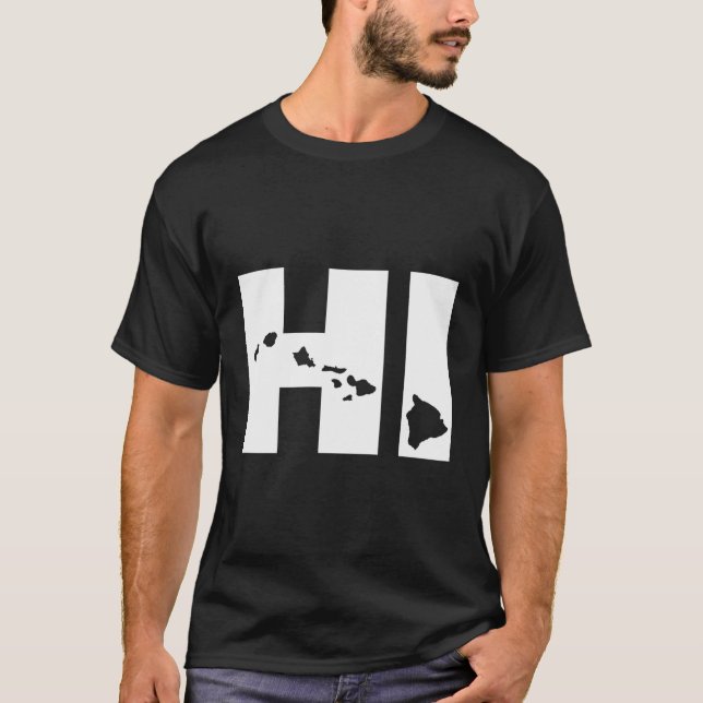 Hi Hawaii Karta T Shirt (Framsida)