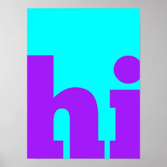 Hi - Hej Modern och Snyggt Typografi Poster (Framsidan)