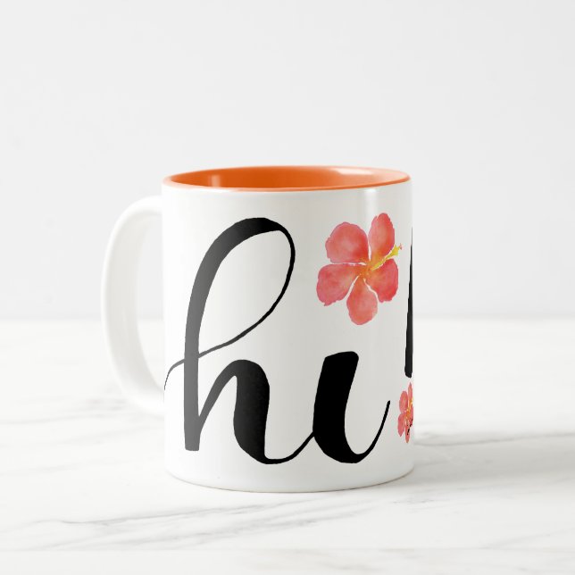 Hi! Hibiscus-mugg Två-Tonad Mugg (Framsida vänster)