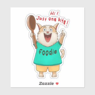 Hi! Just One Bite! Cat — The Foodie’s Inner Voice Klistermärken