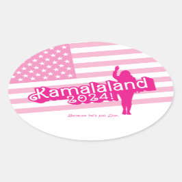 "Hi Kamala" - Oval Sticker (tagline A) Ovalt Klistermärke