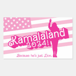 ’Hi Kamala’ - Rectangle Sticker (tagline A) Rektangulärt Klistermärke