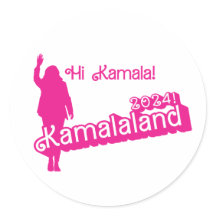 "Hi Kamala" - Round Sticker (tagline B)