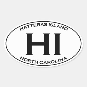 HI - Logotypen Hatteras Island Oval Ovalt Klistermärke