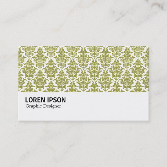 Hi-Phi - 0237 Olive Damask Visitkort (Framsida)