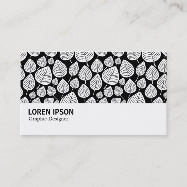 Hi-Phi - 0378 - Lövs - White on Black Visitkort (Framsida)