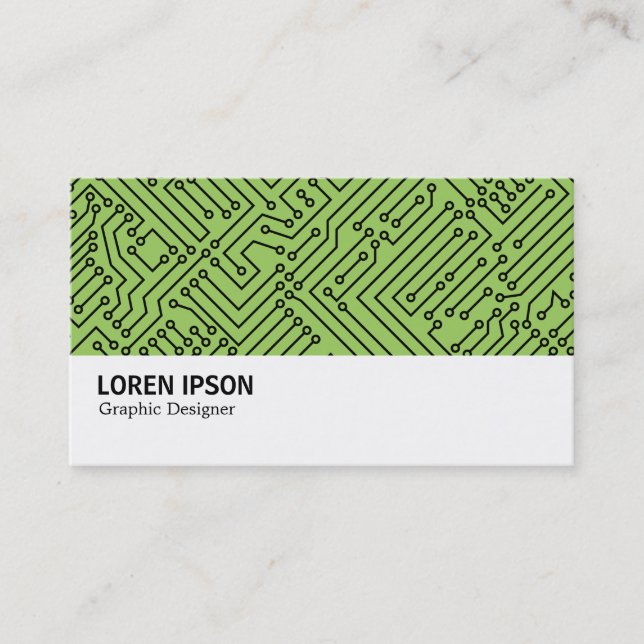 Hi-Phi - 0415 - Circuitry - Black on Grönt 9ccd5f Visitkort (Framsida)