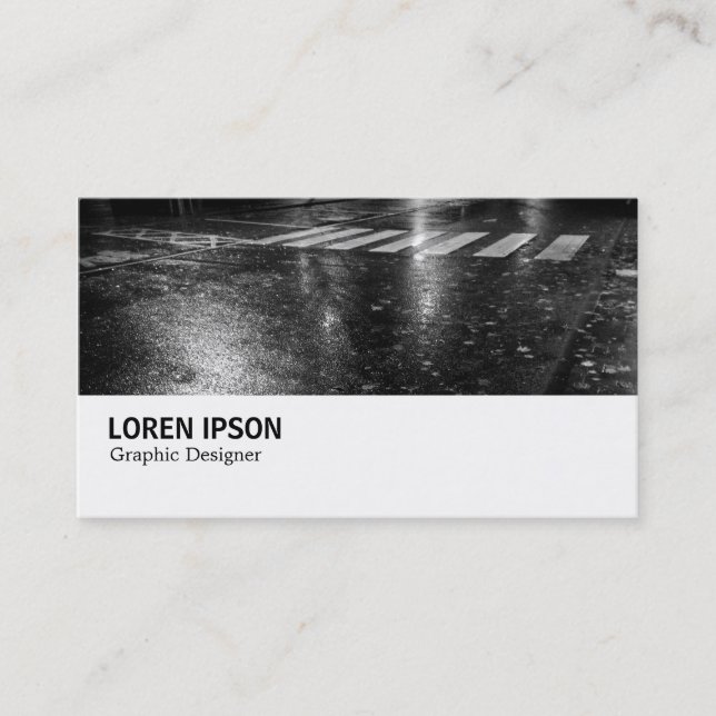 Hi-Phi - Blöt Autumn Road på natten Visitkort (Framsida)