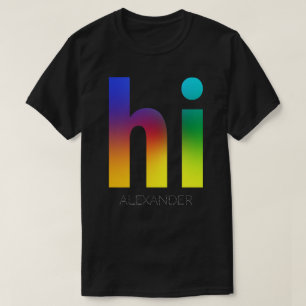 Hi Rainbow Gay LGBT Queer Trendig Personlig Namn T Shirt