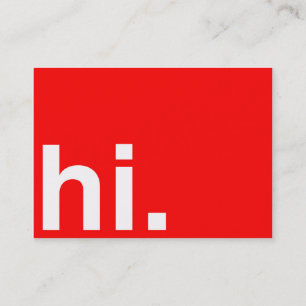 HI röd modern visitkort för typografi