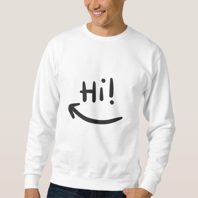 Hi smiling lång ärmad tröja (Framsida)