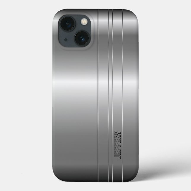 Hi Tech Metalliskt Silverränder 2 Design Case-Mate (Baksida)