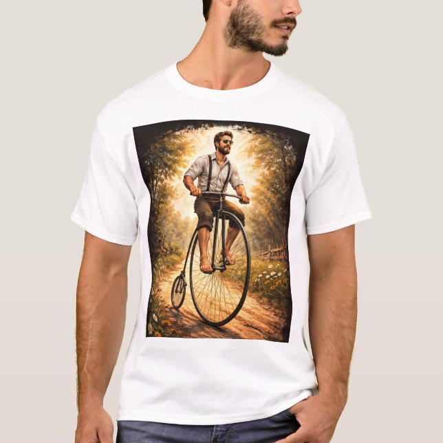 Hi-Wheeler Penny farthing T Shirt (Framsida)