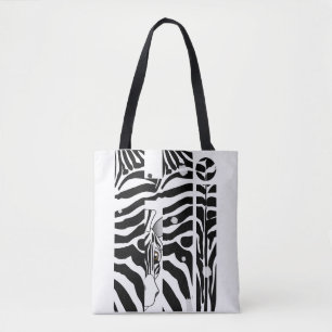 "Hi" Zebra Black/White Rand Abstrakt Trendig Tygkasse