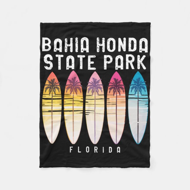 Hia Honda State Park Florida Surfbräda Kvinnor Män Fleecefilt (Framsidan)