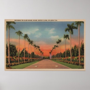 Hialeah Florida - körbana för Miami Jockeyklubb Poster