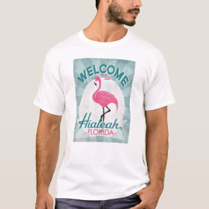 Hialeah Florida Rosa Flamingo Retro T Shirt
