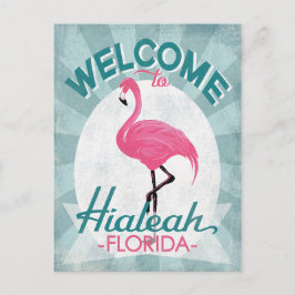Hialeah Florida Rosa Flamingo Retro Vykort