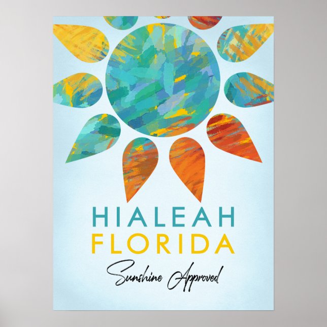 Hialeah Florida Sunshine Travel Poster (Framsidan)