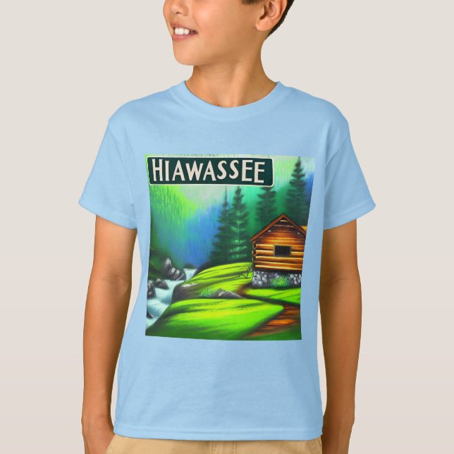 Hiawassee, GA Mountain Cabin T-Shirt (Framsida)