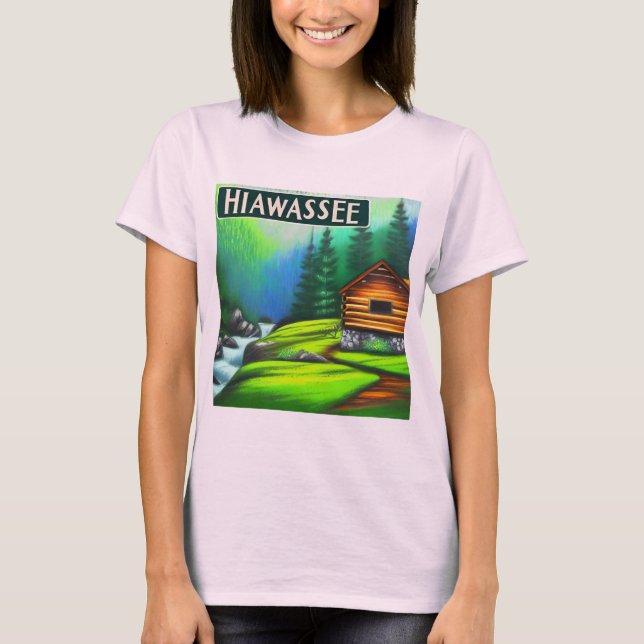 Hiawassee, GA Mountain Cabin T-Shirt (Framsida)
