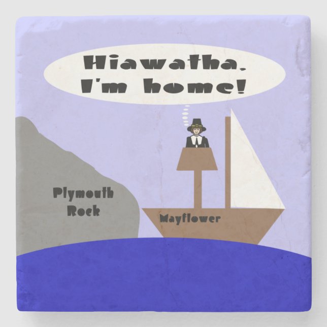 Hiawatha, jag är hemma underlägg sten (Framsidan)