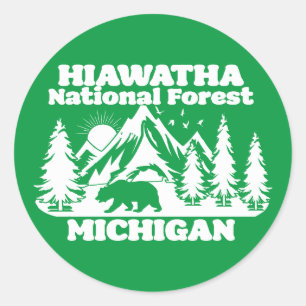 Hiawatha National Forest Michigan Runt Klistermärke